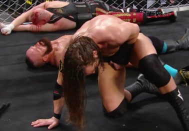 Here's the move that caused one WWE wrestler to get staples in the middle of a match