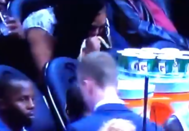 TV cameras catch a fan having an absolutely gross incident in the middle of an NBA game
