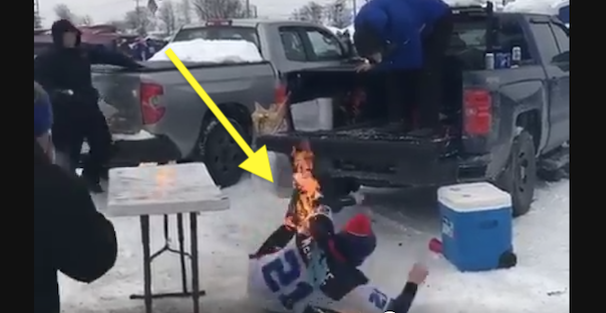 Insane NFL Fan Gets Lit On Fire During Wild Tailgate Video - FanBuzz