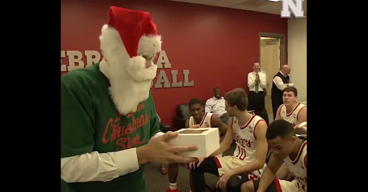 “Santa” shows up and delivers scholarship to walk-on player