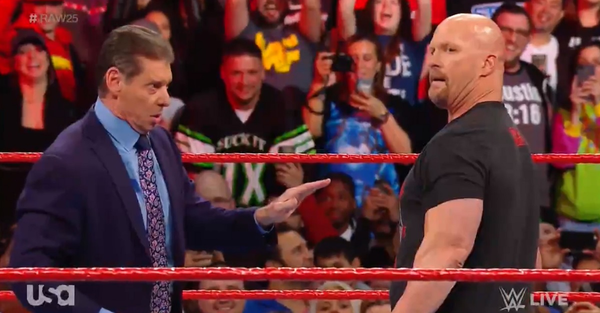 Stone Cold returns to Monday Night Raw, stuns Vince and Shane McMahon FanBuzz
