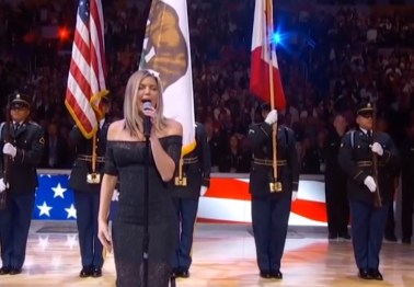 Fergie's rendition of the national anthem was so bad even the players were laughing