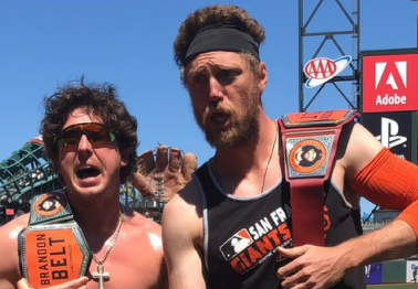 Giants Players Go All WWE to Get Brandon Belt to the All-Star Game