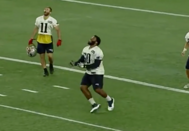 WATCH: Patriots Lineman Challenged to Catch a Punt and Win a Prize