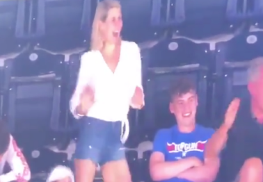 Dancing Mom Embarrasses Her Son on Stadium Jumbotron
