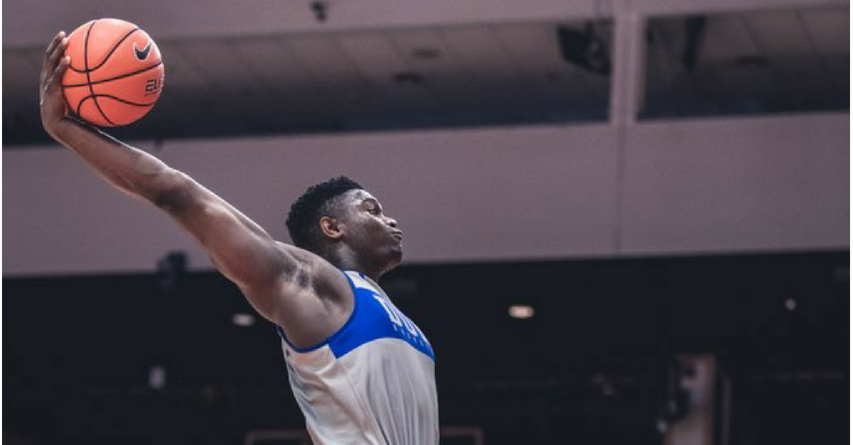 Zion williamson free throw cheap line dunk