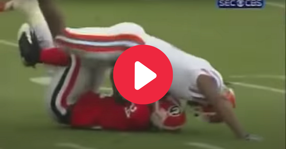 Brandon Spikes Flattened Knowshon Moreno, Then Had to be Ripped Off Him