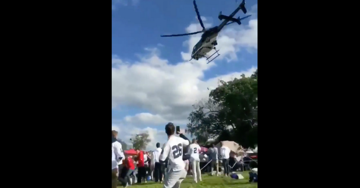 Penn State tailgate helicopter
