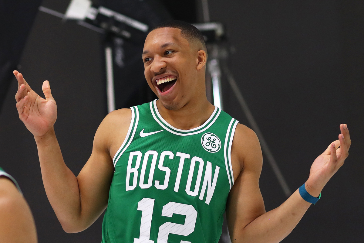 Grant Williams goofs off at Celtics Media Day