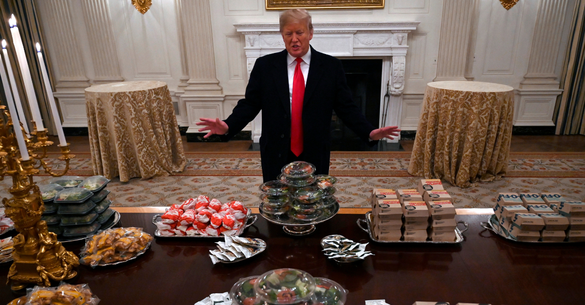 President Trump Rolls Out 'All American Stuff' For Clemson’s Fast Food ...