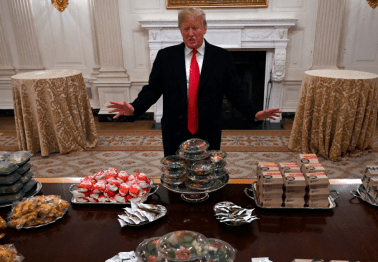 President Trump Rolls Out 'All American Stuff' for Clemson?s Fast Food Feast