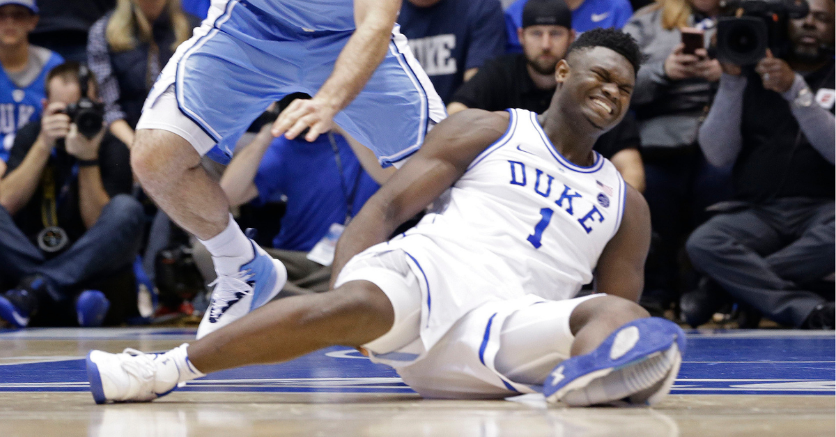 zion williamson busted shoe