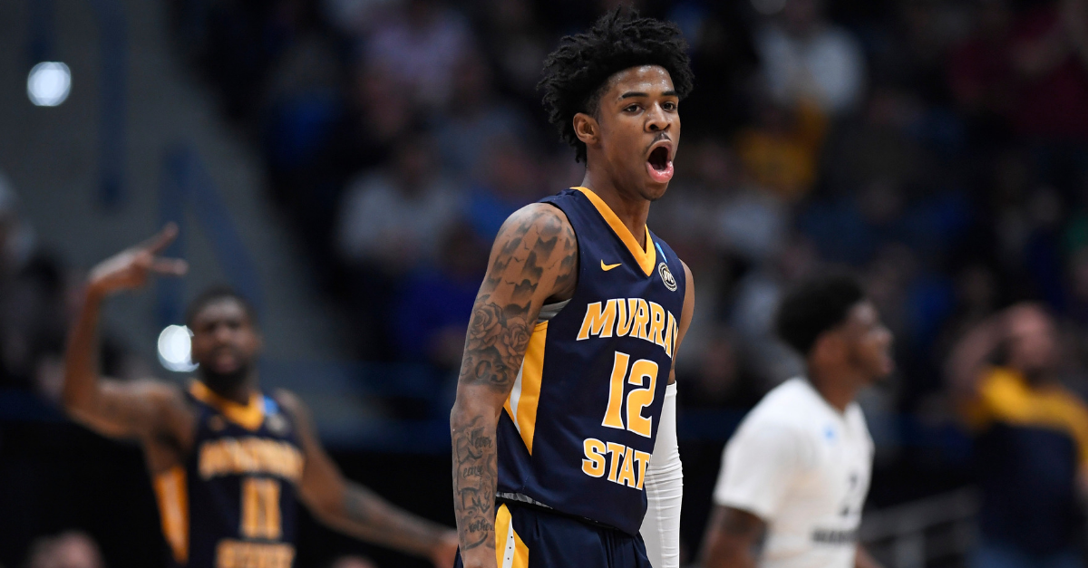 Murray State Basketball Player Ja Morant Throws Down Insane Dunk Over  Defender