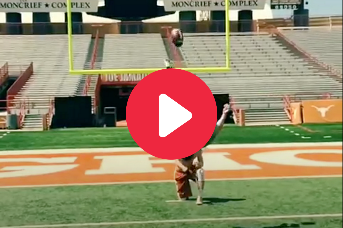 College Kicker Drills Backflip Field Goal With Ease
