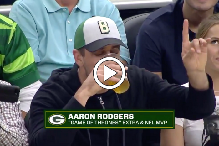 Aaron Rodgers Can’t Chug Beer, So Everyone Showed Him How It’s Done