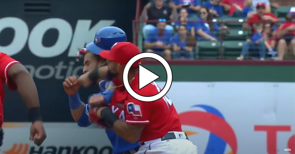 Video: Rangers' Odor punches Jose Bautista in brawl