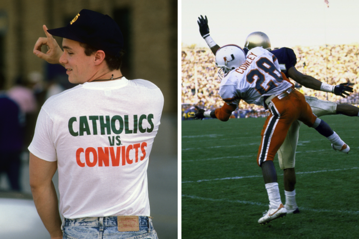 Catholics vs. Convicts: How a T-Shirt Sparked a Heated College Football Rivalry