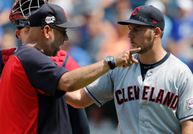 Indians Pitcher Launches Ball Over Center Field Wall in Viral Tirade