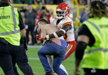 WATCH: Shirtless Idiot Tackled by Chiefs Player During Preseason Game