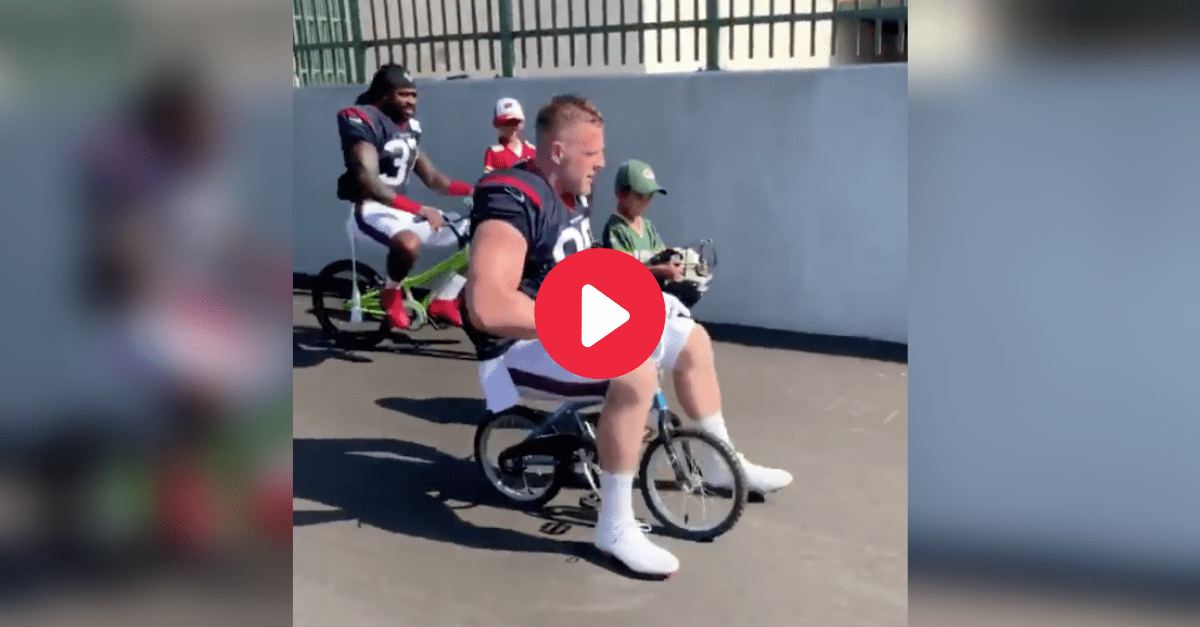J.J. Watt Riding a Tiny Bicycle is the Viral Video We All Deserve