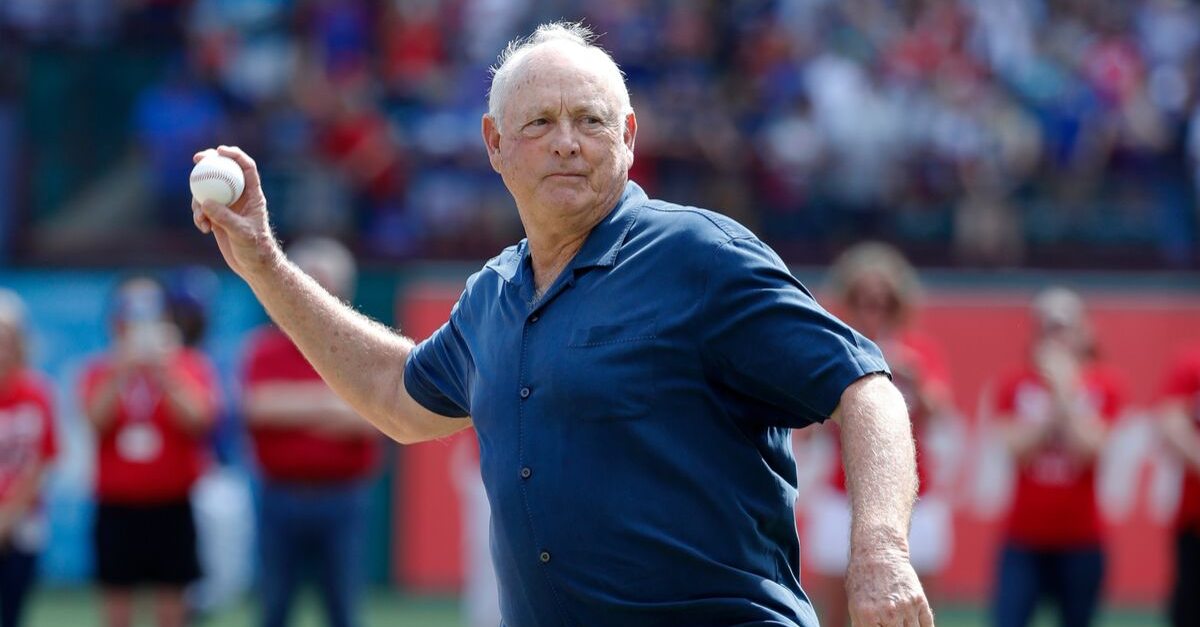 Nolan Ryan Throws Final First Pitch Texas Rangers Close Stadium Doors FanBuzz
