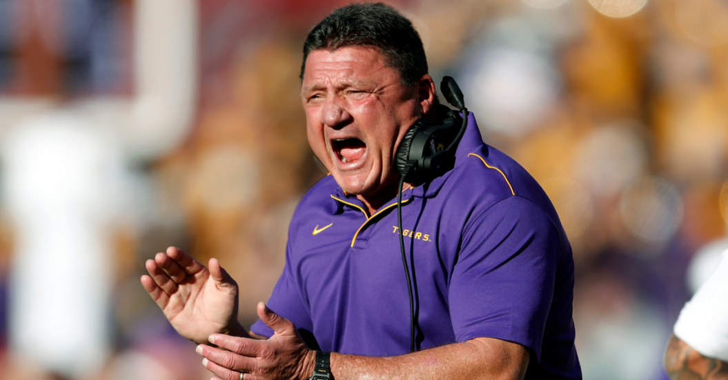 Ed Orgeron's voice is quintessentially Cajun, a product of his deep  Louisiana roots