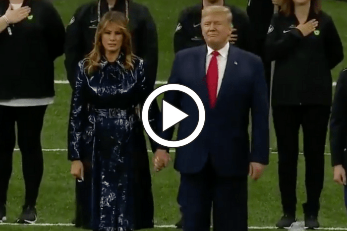 Melania Trump Yanks Hand Away From President Before CFP Title Game