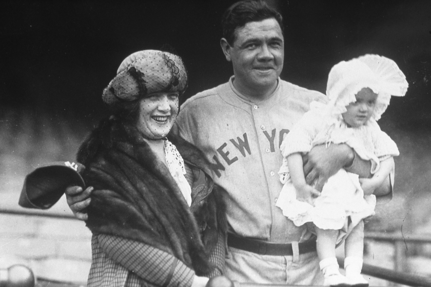Babe Ruth and his wife Helen and daughter Dorothy.