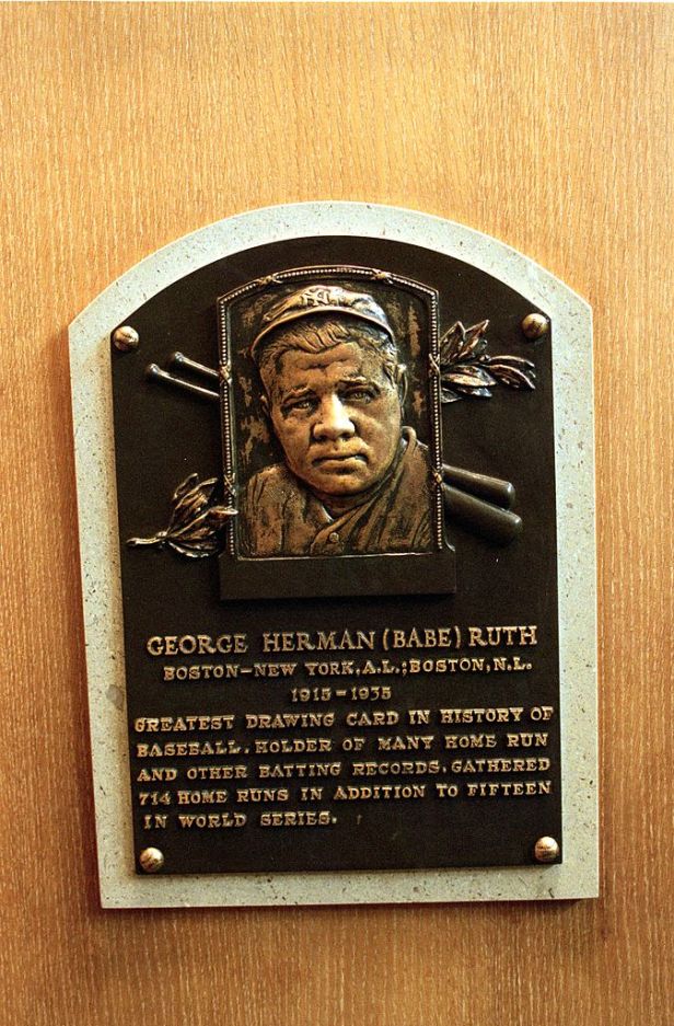 Babe Ruth's Hall of Fame plaque.