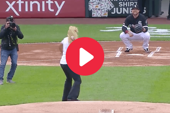 Woman’s Worst First Pitch Ever Beaned a Cameraman