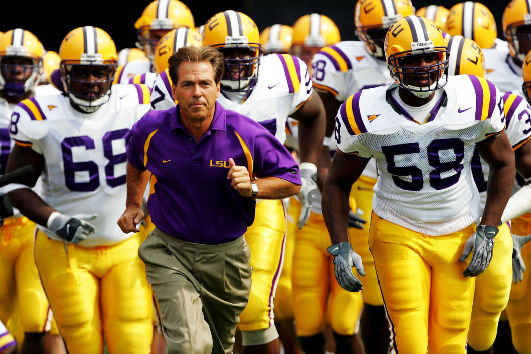 Nick Saban leads his team out of the tunnel against Georiga.