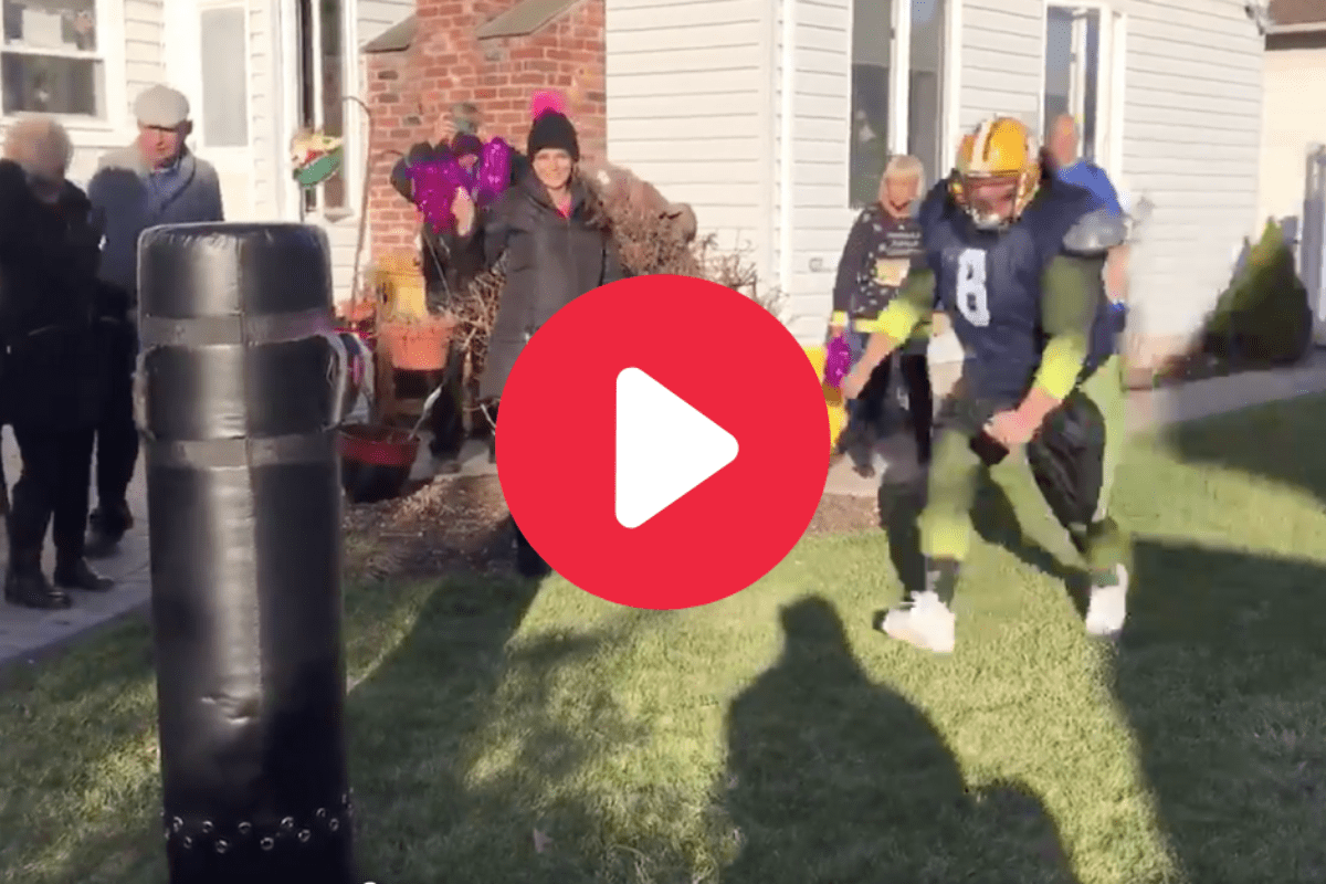 Dad Turns Gender Reveal Into His NFL Tryout Video