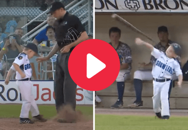 6-Year-Old Coach Kicks Dirt on Umpire in Hilarious Tantrum