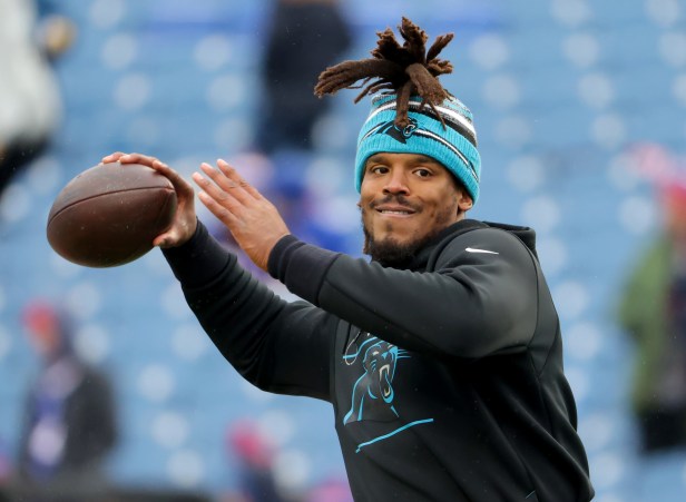 Cam Newton Throws Ball For Panthers