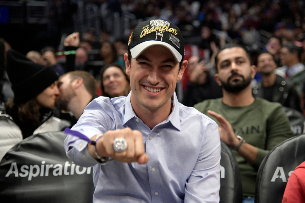 Joey Logano attends the Los Angeles Clippers and Cleveland Cavaliers basketball game at Crypto.com Arena on November 7, 2022 in Los Angeles, California
