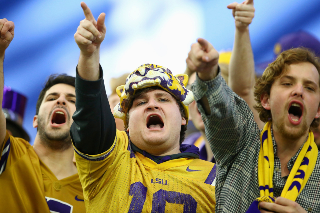 LSU fans sing the "Neck' chant.