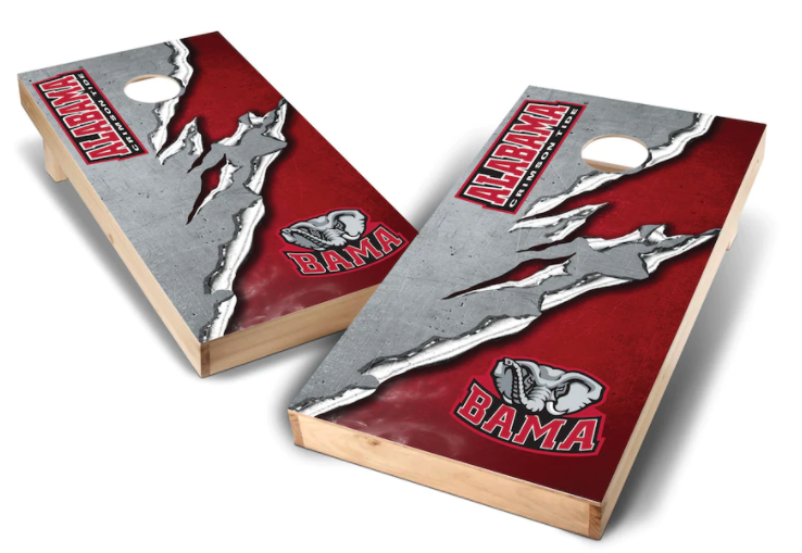 Alabama Crimson Tide 2' x 4' Ripped Design Cornhole Board Set