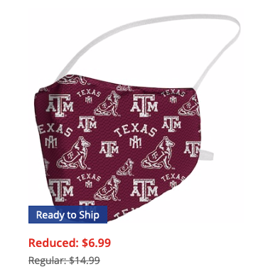 Texas A&M Aggies Fanatics Branded Adult All Over Logo Face Covering