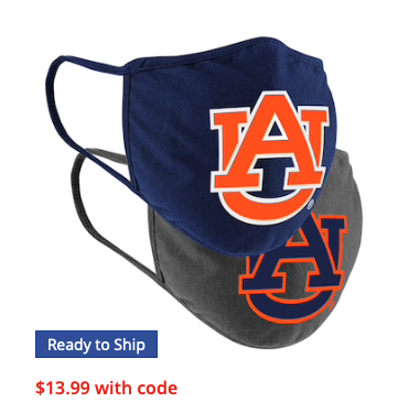 Auburn Tigers Colosseum Adult Face Covering 2-Pack