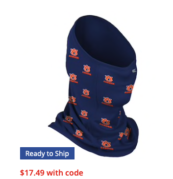 Auburn Tigers Colosseum Adult Multi-Functional SPF 50 Repeat Logo Neck Gaiter