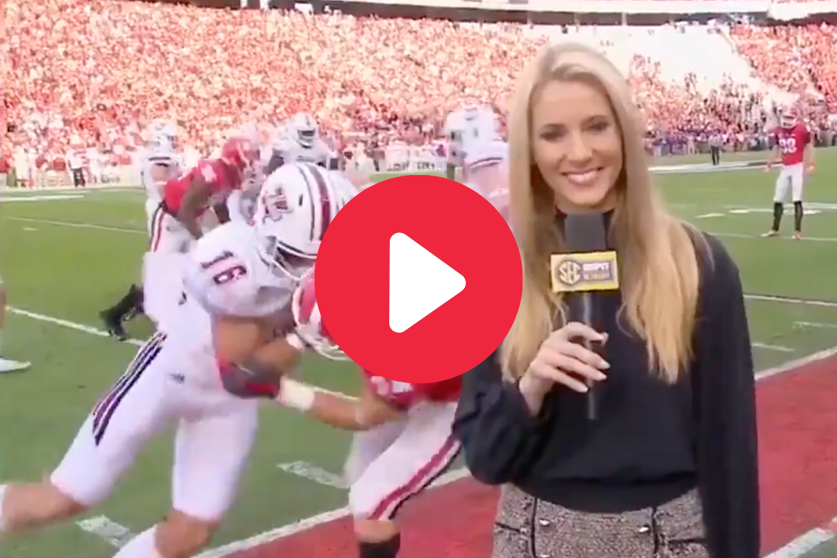 Georgia RB Ran Over a Sideline Reporter, Then Asked Her Out 