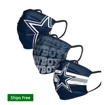 Adult Dallas Cowboys FOCO Matchday Face Covering 3-Pack