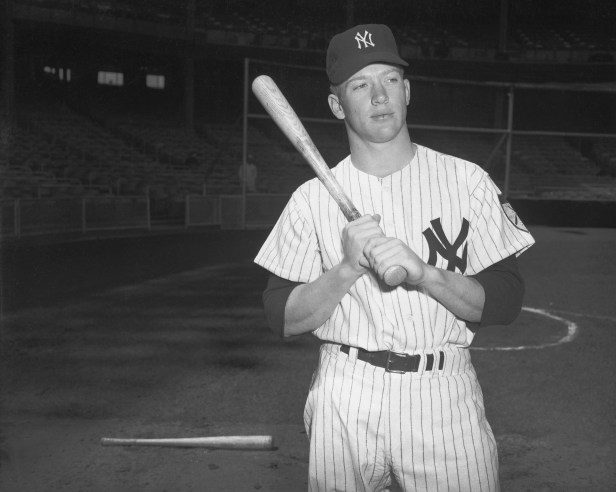 Mickey Mantle Poses For Yankees
