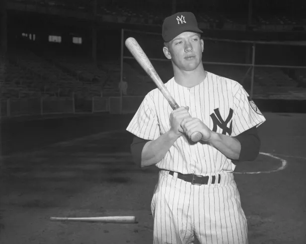 Mickey Mantle Poses For Yankees