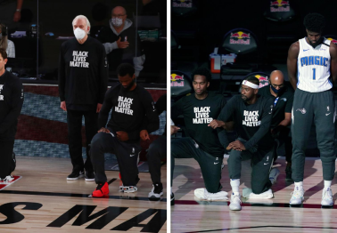 Popovich, Isaac Stand for National Anthem in NBA Bubble