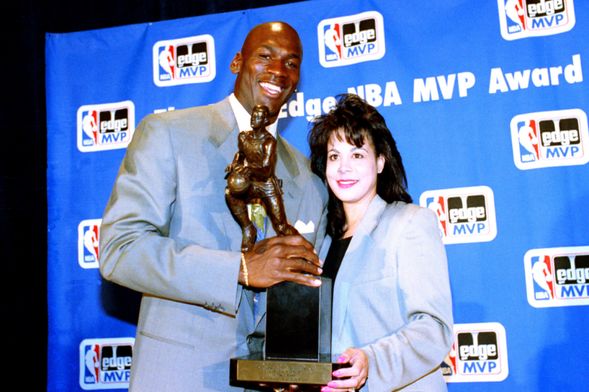 Michael Jordan and his first wife.