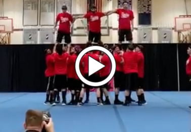 Cheer Dads Nail Perfect Routine at Daughters' Competition