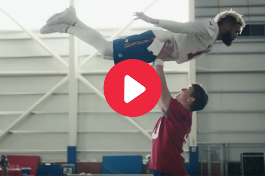 Eli Manning and Odell Beckham Jr. perform their "Dirty Dancing" routine.