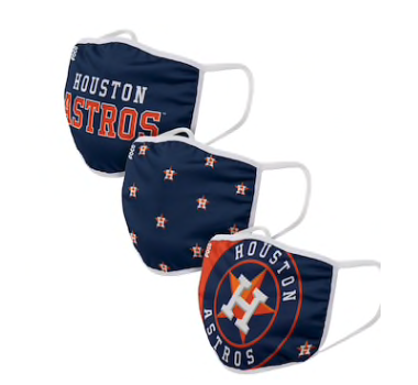 Adult Houston Astros FOCO Cloth Face Covering 3-Pack