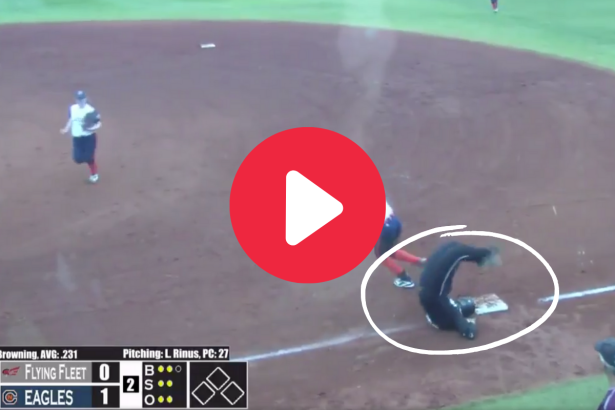Softball Player’s “Full Scorpion” Face Plant Looked Painful
